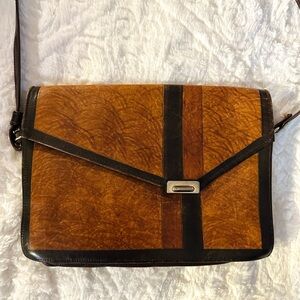 Vintage Leather Crossbody Envelope Bag